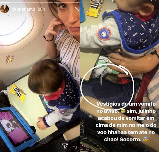 Bruna Hamú relata incidente com o filho durante voo