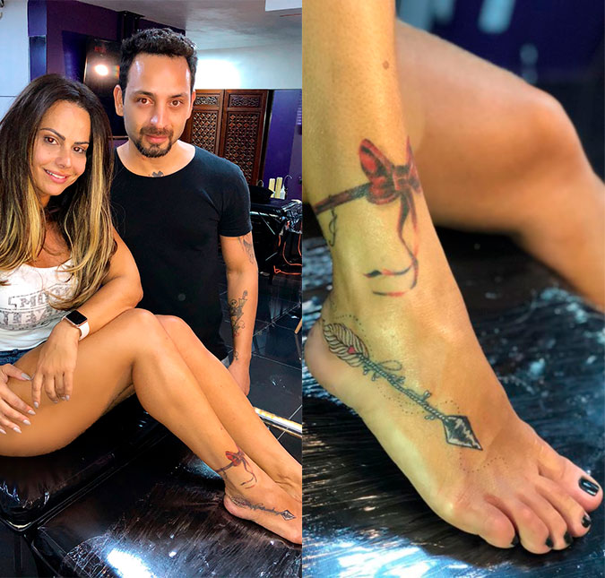 Pela segunda vez, Viviane Araújo descarta tatuagem que fez para ex