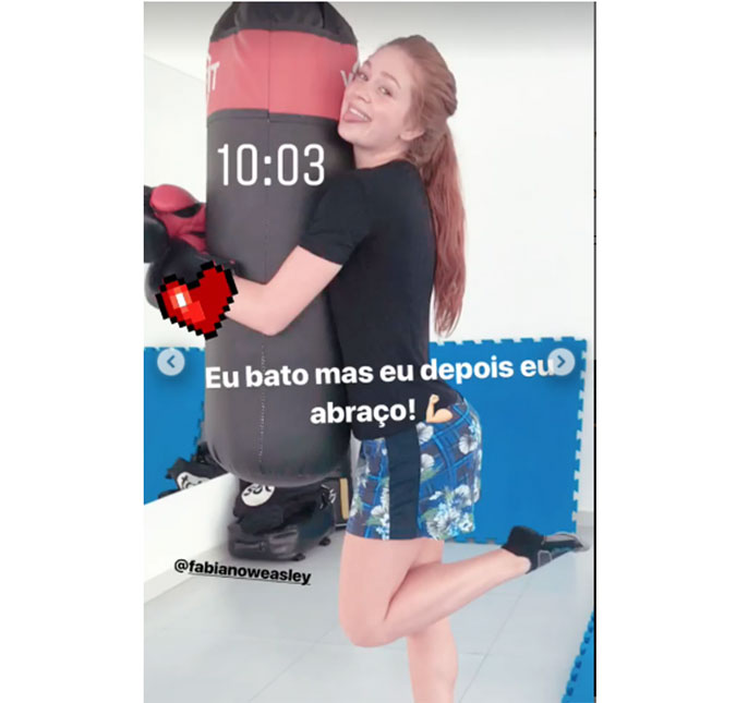 Marina Ruy Barbosa brinca após lutar boxe: <i>Eu bato, mas depois abraço!</i>
