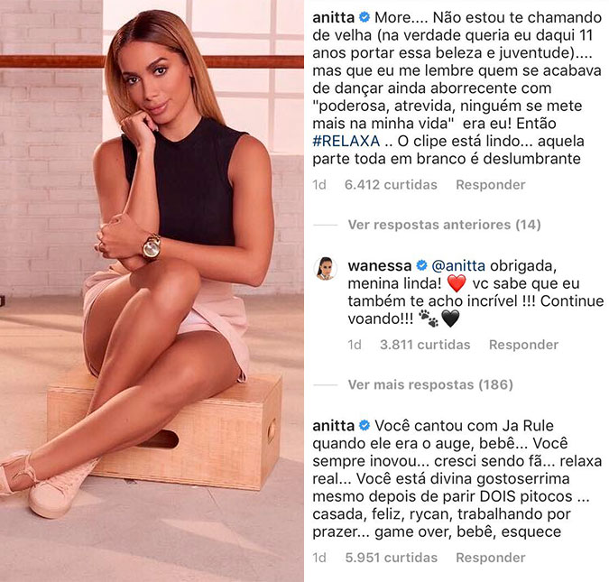 Após acusarem Wanessa Camargo de imitação, Anitta a defende: <I>Cresci sendo fã</I>