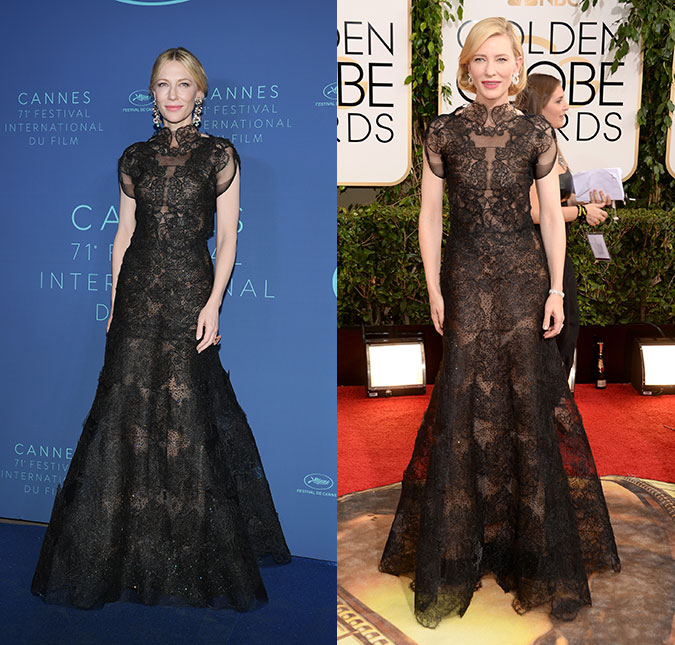 Cate Blanchett repete <i>look</i> ao comparecer em evento de abertura do <i>Festival de Cannes</i>