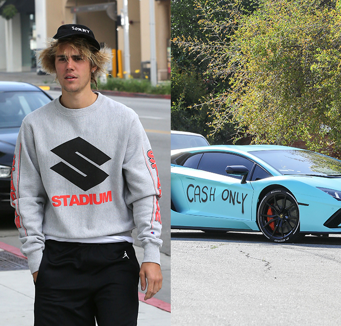 Justin Bieber aparece com carro milionário grafitado, confira!