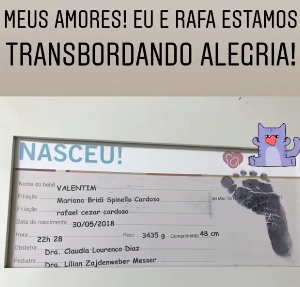 Mariana Bridi dá à luz Valentim, segundo filho com Rafael Cardoso