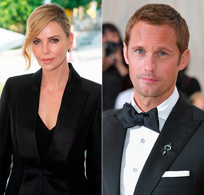 Charlize Theron e Alexander Skarsgard estariam vivendo romance, diz <i>site</i>