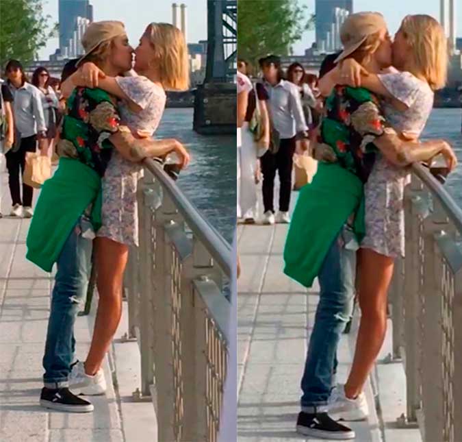 Justin Bieber e Hailey Baldwin são flagrados aos beijos, veja o vídeo!