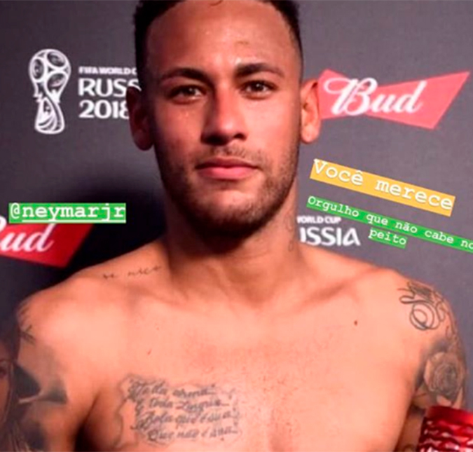 Bruna Marquezine mostra orgulho por Neymar após vitória contra o México e se irrita com pisão: <i>Não encosta no meu namorado</i>