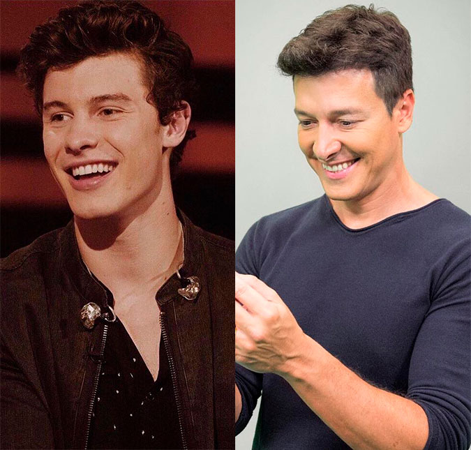 Rodrigo Faro brinca com semelhança com Shawn Mendes: <I>Papai está orgulhoso de você!</I>