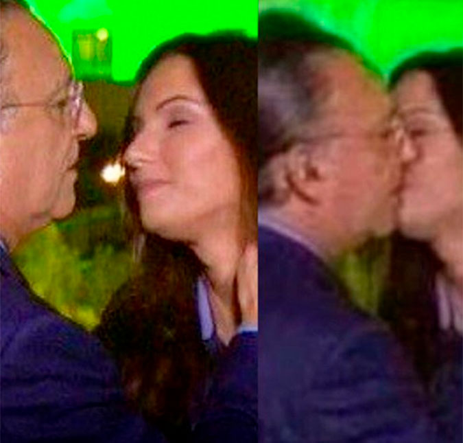 Patrícia Poeta nega que tenha dado selinho em Galvão Bueno: <I>- Nunca nos beijamos</I>