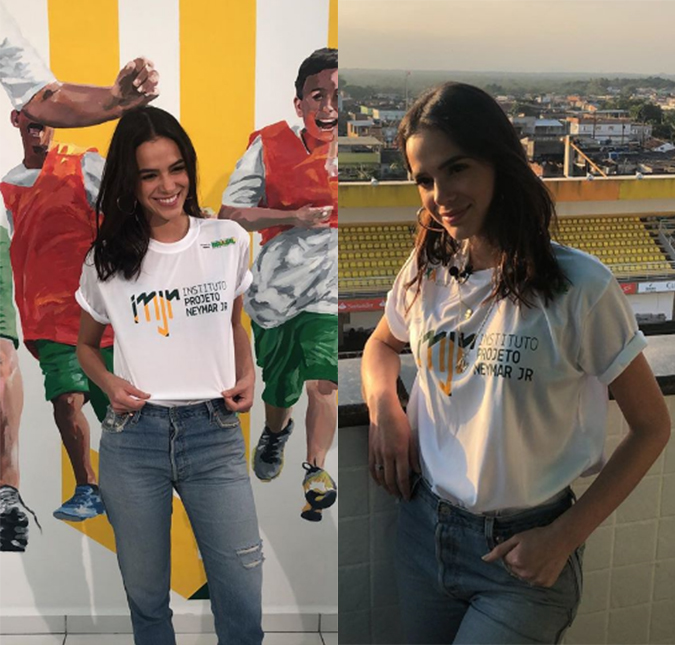 Bruna Marquezine visita o Instituto Neymar Jr., na Praia Grande, em São Paulo
