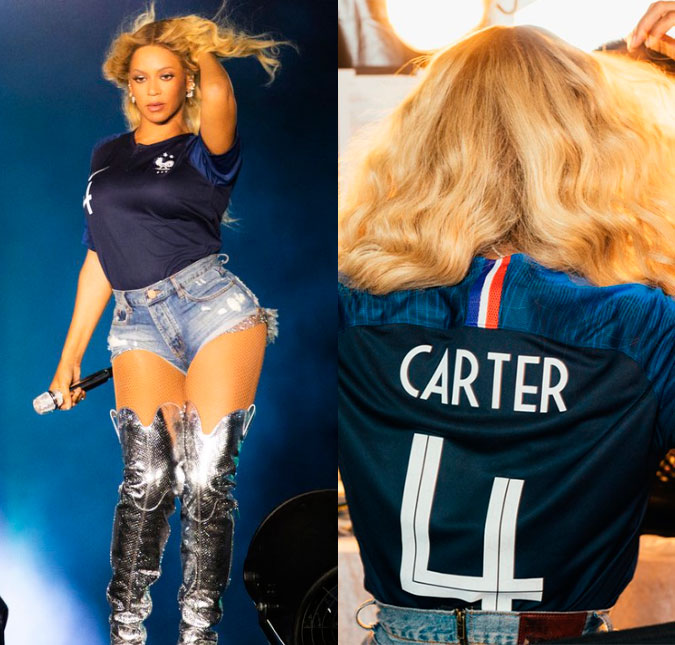 Beyoncé faz <I>show</I> usando camiseta da França e canta música inédita com Jay-Z