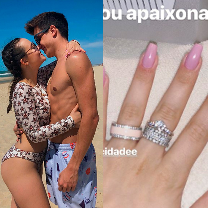 Aos 17 anos de idade, Larissa Manoela exibe aliança de brilhantes que ganhou de Leo Cidade, confira!