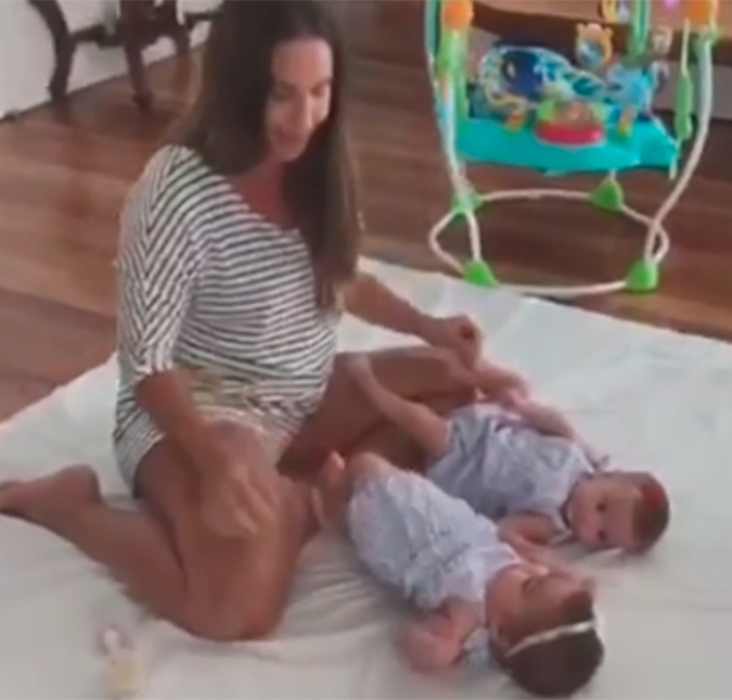 Em vídeo, Ivete Sangalo encanta ao mostrar os rostos das filhas gêmeas