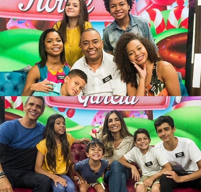Márcio Garcia e Dudu Nobre entram na brincadeira no palco do <i>Tamanho Família</i>