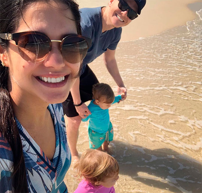 Melinda brinca com Michel Teló e incentiva o pai: <i>- Você consegue, neném</i>