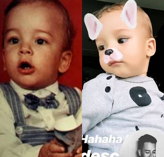 Junior Lima quase não mostra o rostinho de seu filho, Otto, fruto do relacionamento do cantor com a designer Monica Benini. Mas bastou ele fazer um vídeo do pequeno em seu Insta Stories para mostrar que as semelhanças entre os dois são muitas! Veja na foto acima como os dois são mega parecidos. À esquerda, uma foto de Junior quando ainda era bebê, e à direita aparece a imagem de Otto.