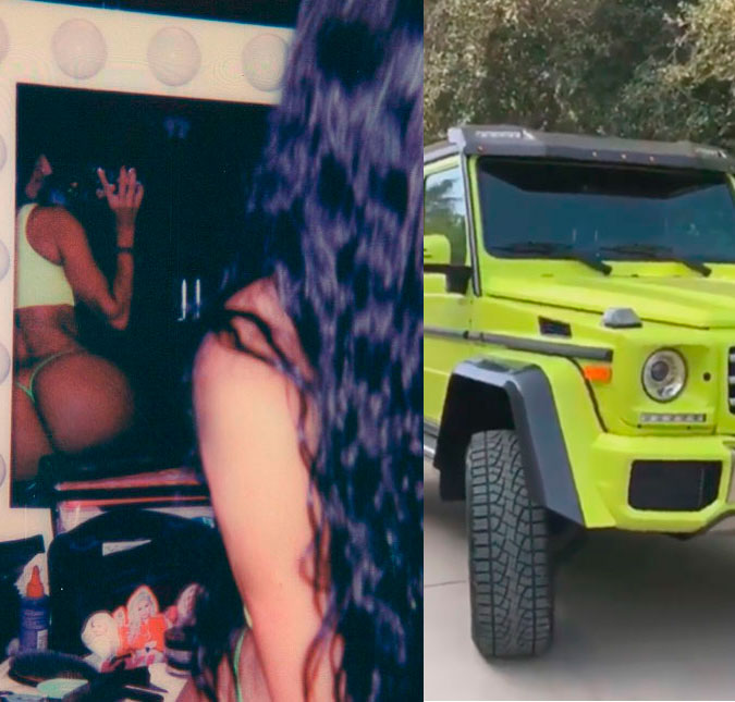 Kanye West presenteia Kim Kardashian com carro da mesma cor que biquíni fio dental da <i>socialite</i>