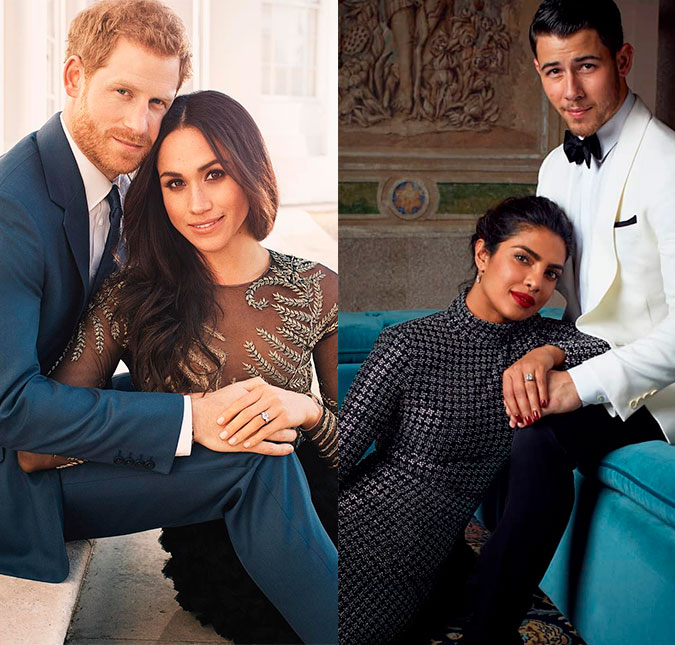 Nick Jonas e Priyanka Chopra reproduzem pose de Príncipe Harry e Meghan Markle