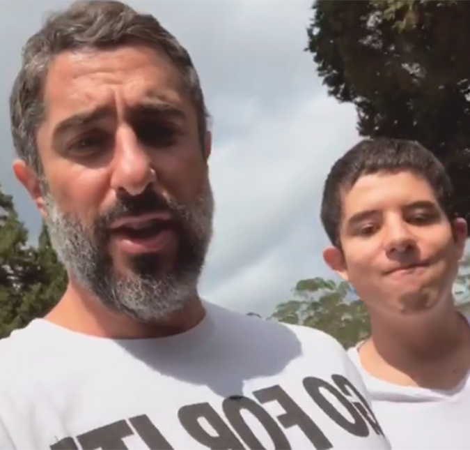 Marcos Mion leva os filhos para conhecerem os bastidores de A Fazenda, veja