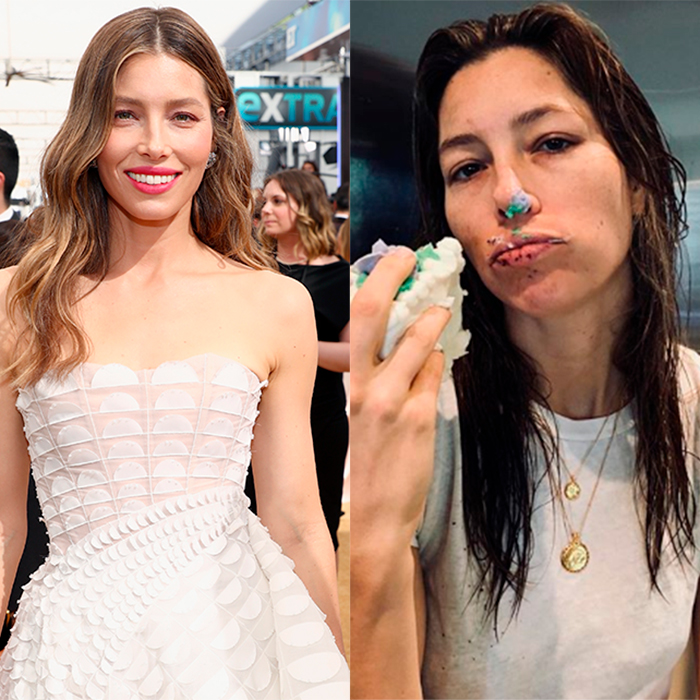 Jessica Biel mostra a manhã pós-<I>Emmy: Comendo bolo de ressaca</i>