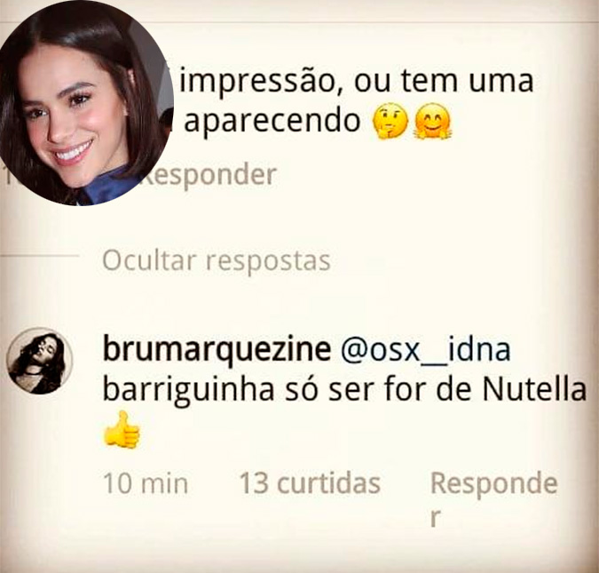 Bruna Marquezine dá resposta a seguidor que especulou gravidez após foto, veja