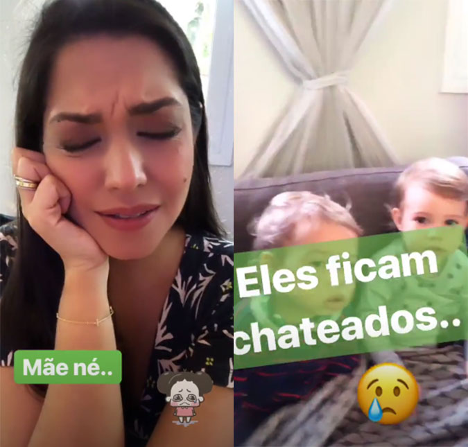 Filhos de Thais Fersoza tomam vacina e ela revela tensão: <i>- O coração fica apertado</i>