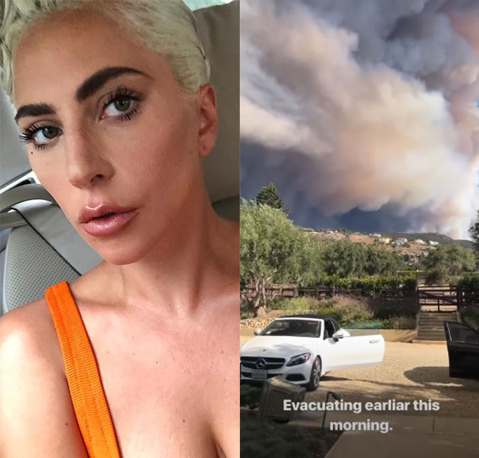 Lady Gaga também abandona mansão por causa de incêndio; casa de Caitlyn Jenner é destruída pelo fogo