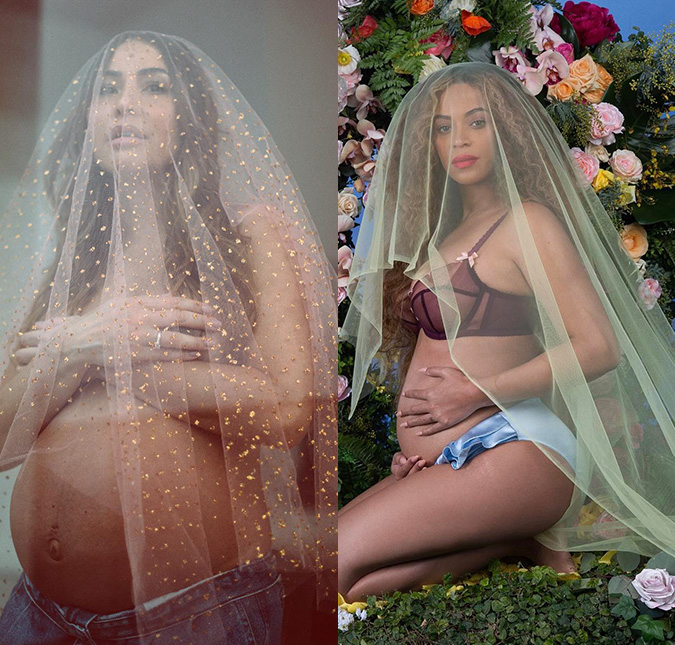 Com foto inspirada em Beyoncé, Sabrina Sato surge linda na reta final da gravidez