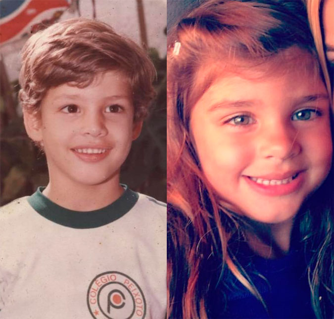 Cauã Reymond posta foto sua quando criança e fãs comentam semelhança com a filha