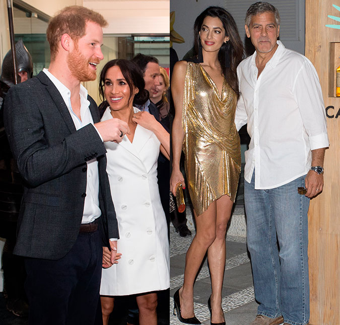 George e Amal Clooney serão os padrinhos do bebê de Príncipe Harry e Meghan Markle