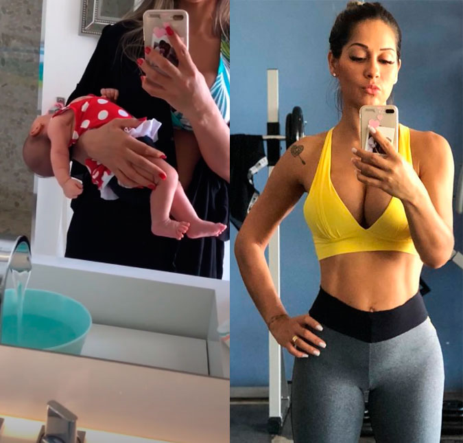 Mayra Cardi choca internautas pela forma como segura sua filha e é criticada na <i>web</i>
