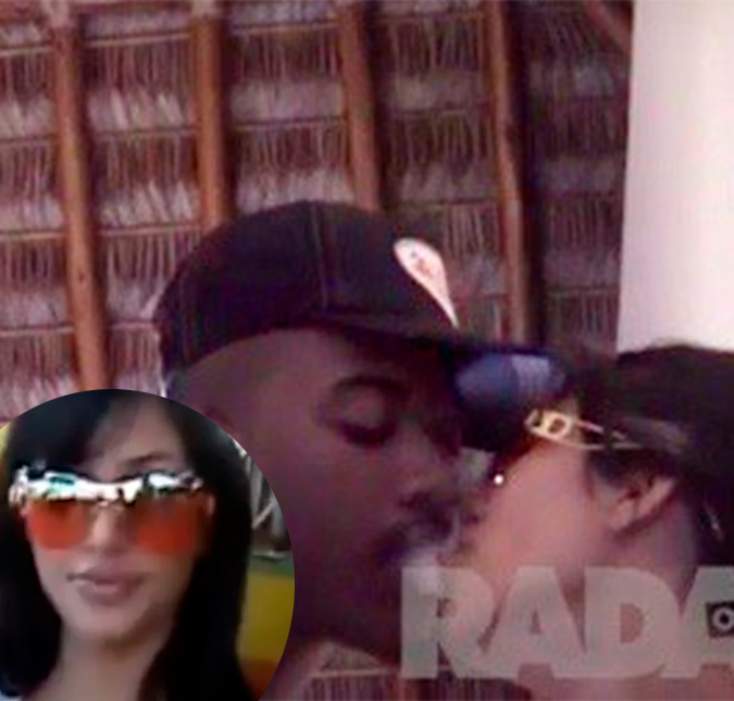 Kim Kardashian aparece inalando fumaça que seria de maconha da boca do ex em vídeo