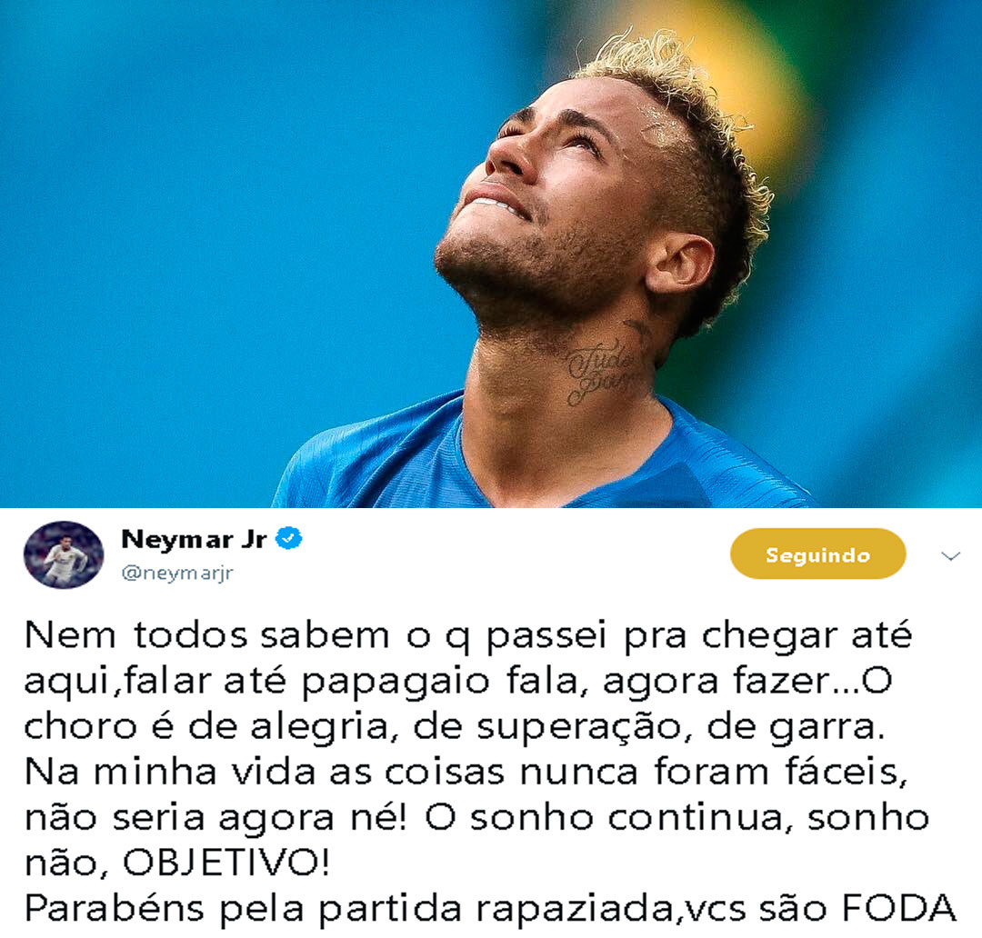Tweet de Neymar sobre choro durante Copa do Mundo é o mais curtido do ano entre brasileiros