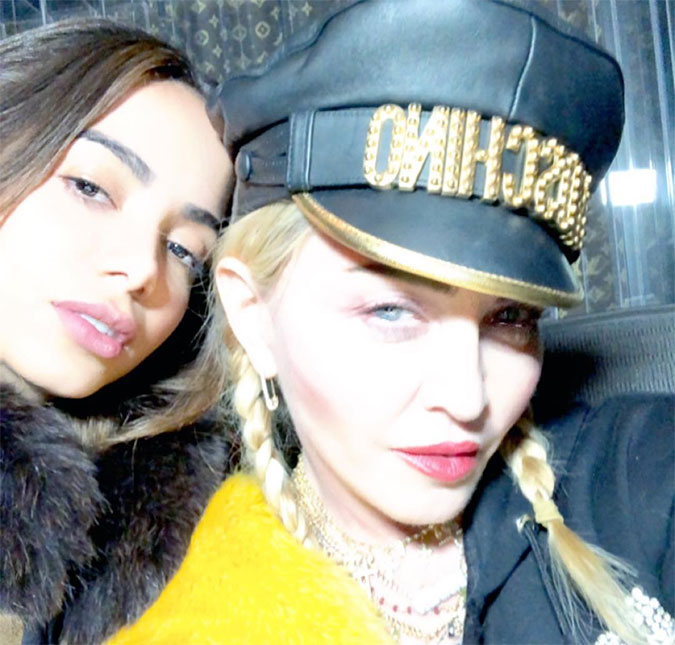 Anitta posta <i>selfie</i> ao lado de Madonna: <i>Estar ao seu lado é um aprendizado para a vida inteira</i>