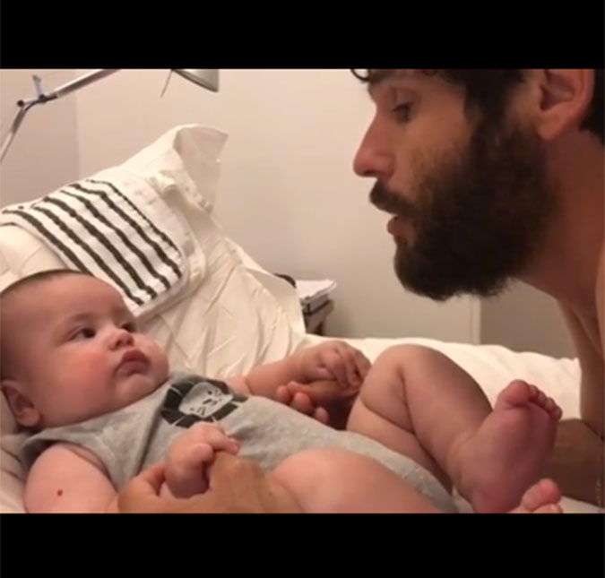 Dudu Azevedo mostra diálogo fofo com seu filho de três meses de idade, assista!