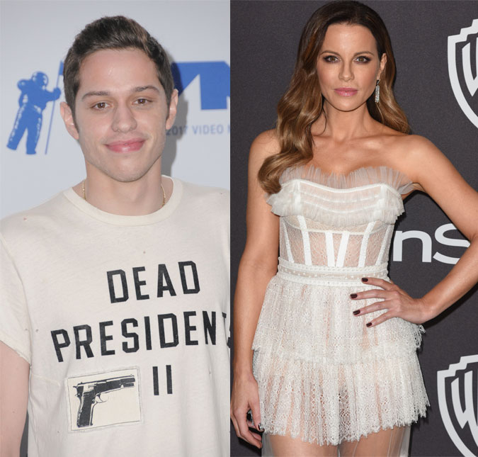 Pete Davidson, ex de Ariana Grande, é flagrado conversando com Kate Beckinsale durante <I>after party</I> do <I>Globo de Ouro</I>