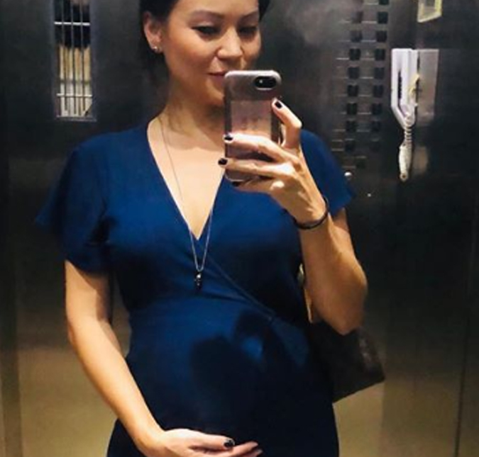 Geovanna Tominaga posta foto com barrigão de grávida