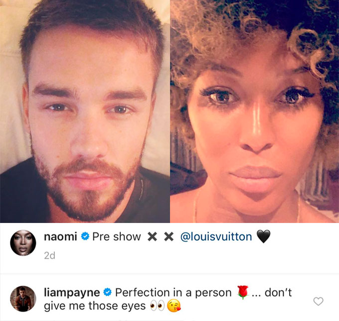 Após termino com Cheryl Cole, Liam Payne flerta com Naomi Campbell