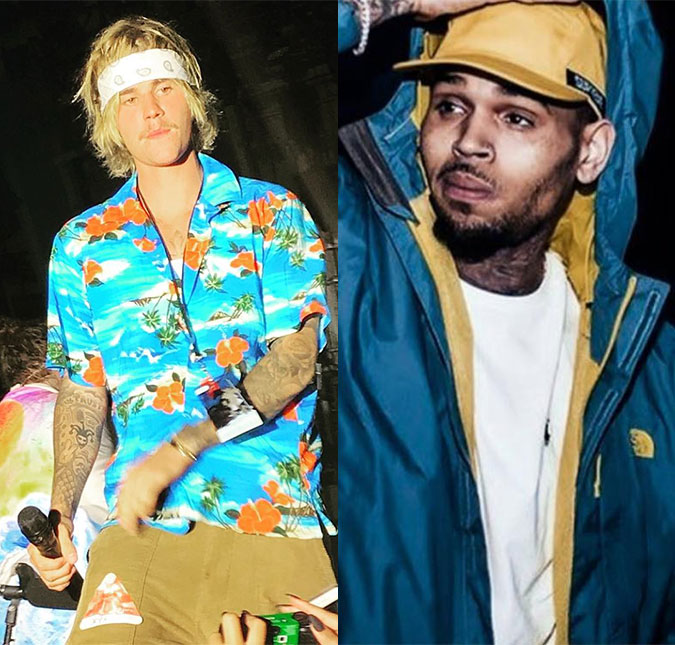 Após Chris Brown ser acusado de estupro, Justin Bieber demonstra apoio ao cantor e é detonado na <i>web</i>