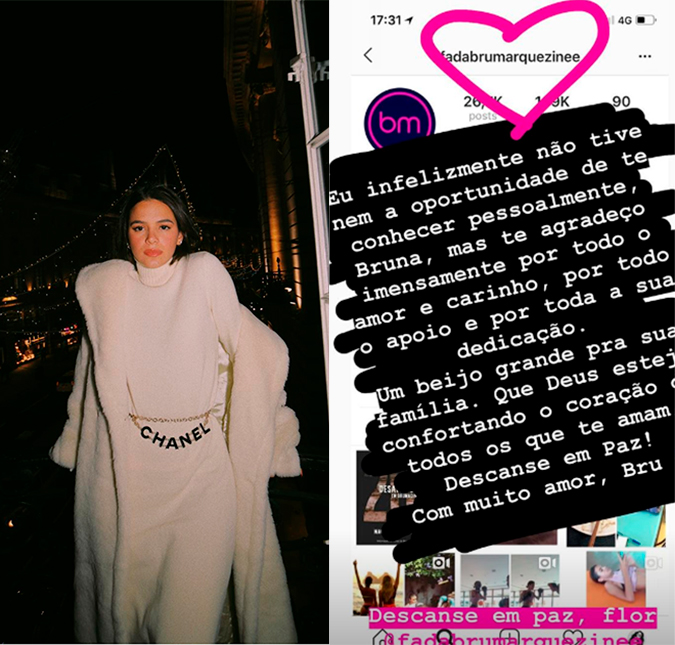Bruna Marquezine lamenta morte de fã: <i>Agradeço imensamente por todo o amor</i>