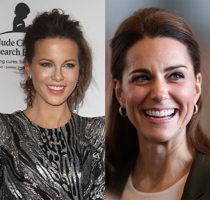Kate Beckinsale é confundida com Kate Middleton e entra na brincadeira: <i>William manda um oi</i>