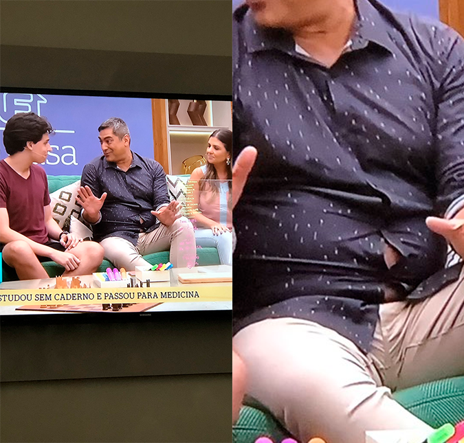 Camisa de Zeca Camargo abre durante programa e apresentador vira piada na <i>internet</i>