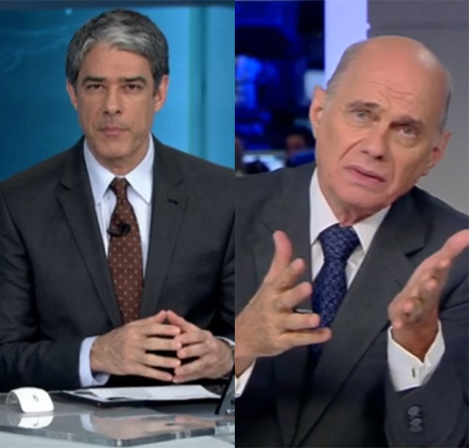 Longe do <i>Jornal Nacional</i>, William Bonner presta homenagem a Ricardo Boechat