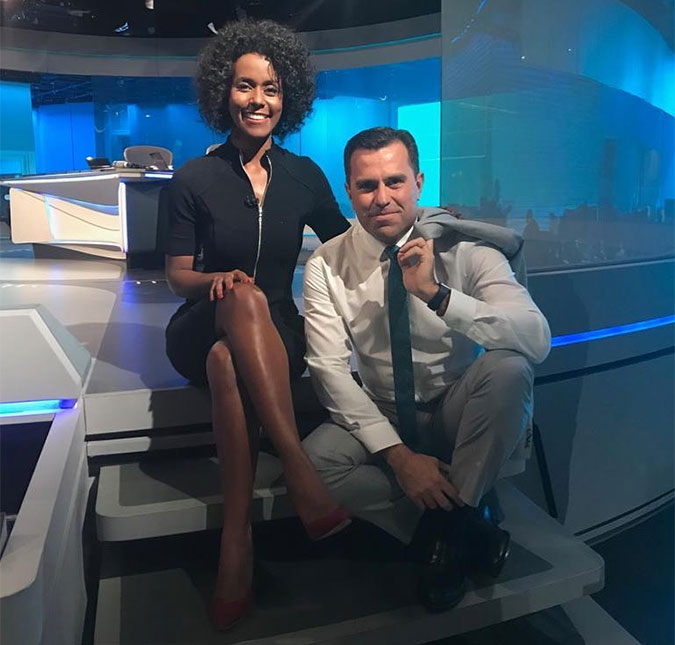 Estreia de Maju Coutinho no Jornal Nacional rende homenagens de Fernanda Gentil e William Bonner: <i>Talento de sempre</i>