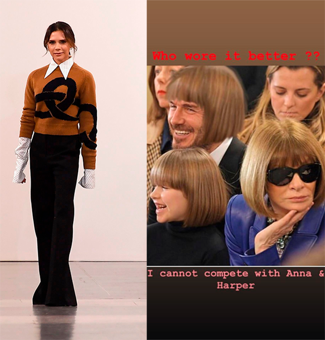 David Beckham usa peruca para fazer brincadeira no desfile da esposa, Victoria Beckham, entenda!