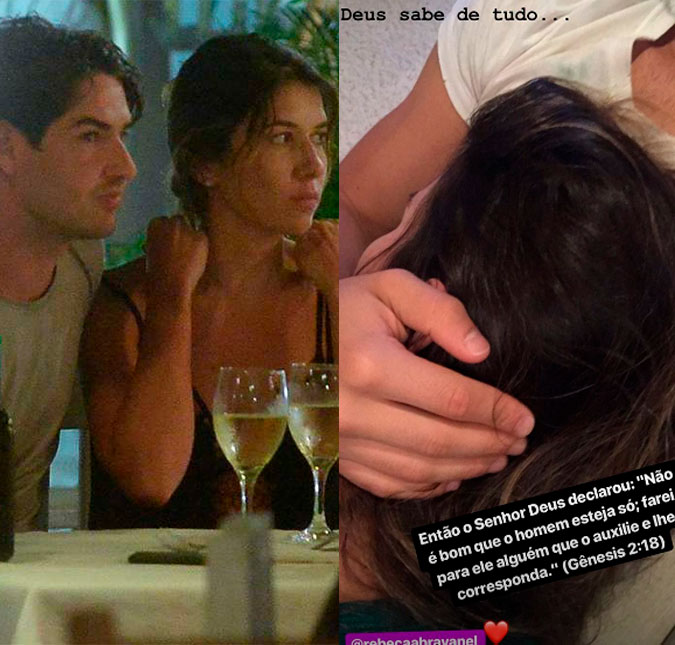 Alexandre Pato posta foto com Rebeca Abravanel e se declara: <I>Deus sabe de tudo</I>