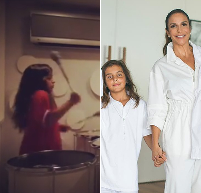 Filho de Ivete Sangalo surpreende ao tocar percussão com o pai; assista!