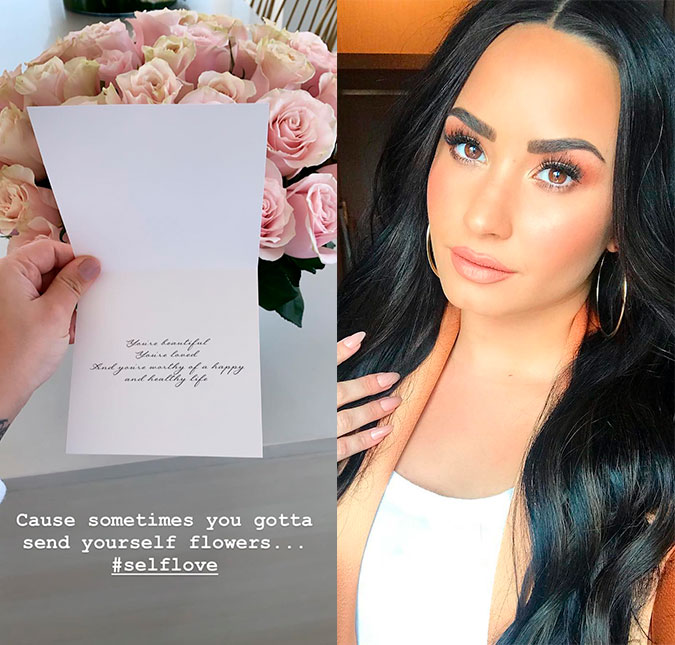 Demi Lovato manda flores para ela mesma após término de namoro