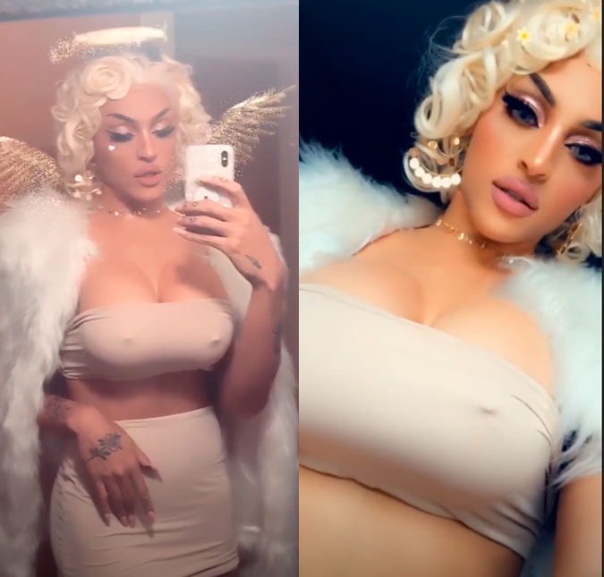 Pabllo Vittar se fantasia de Marilyn Monroe com seios de silicone: - <I>Me sinto confiante</I>