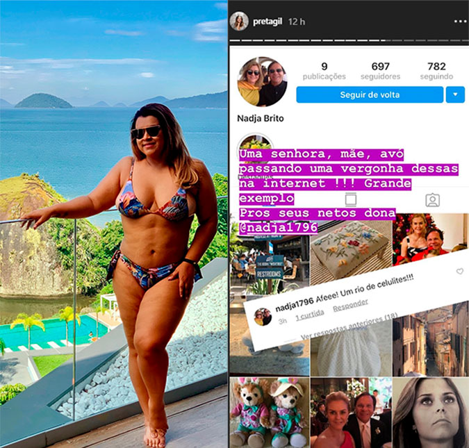 Preta Gil rebate seguidora após postar foto de biquíni: <I>Passando uma vergonha dessas</I>