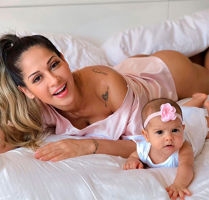 Mayra Cardi abre álbum de fotos de ensaio feito com a filha, Sophia: <i>Como não morder?</i>